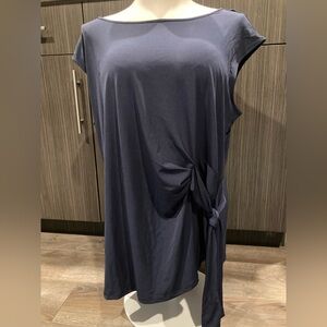Navy Sleeveless Top with Side Knot